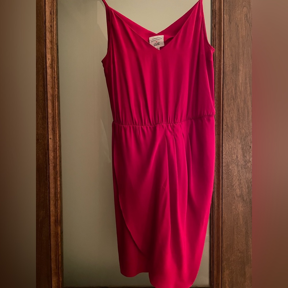 Faux wrap dress 100% silk Amanda Uprichard PRISTINE condition in red size S